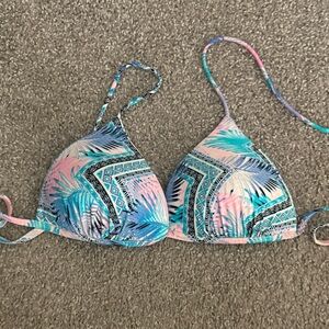 Tropical Print Bikini Top